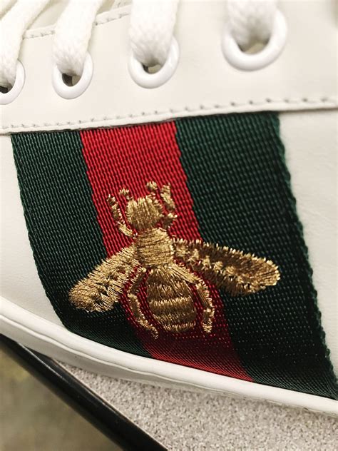 gucci bee on feet|Gucci ace watersnake trim.